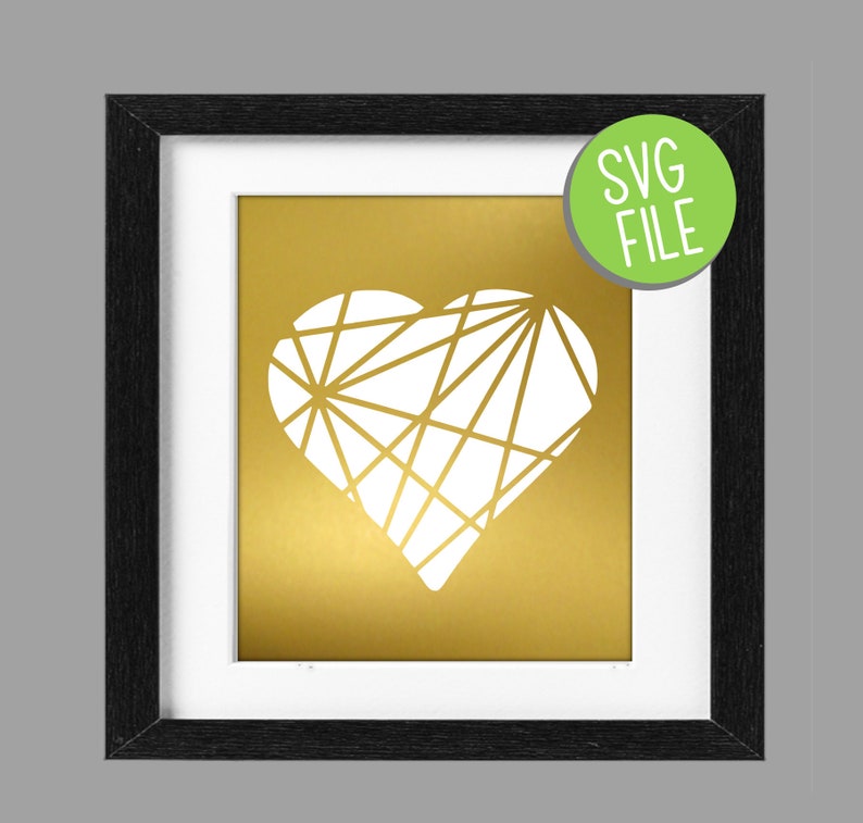 Geometric Heart 001 SVG digital download file | Etsy