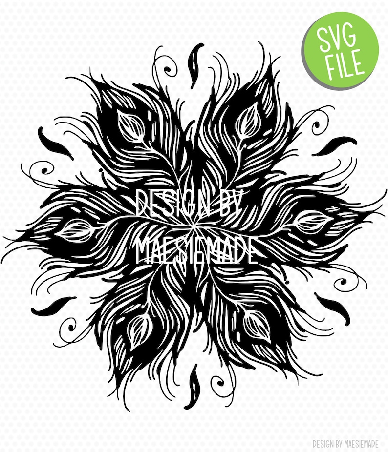 Download Peacock Feather Mandala Mandela Rangoli 003 SVG digital | Etsy