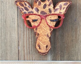 Giraffe with glasses Car Freshie