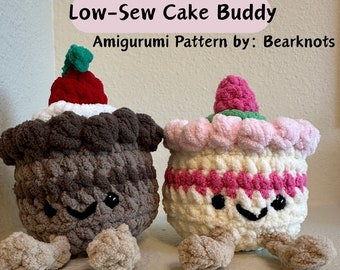 Low-Sew Cake Buddy crochet pattern