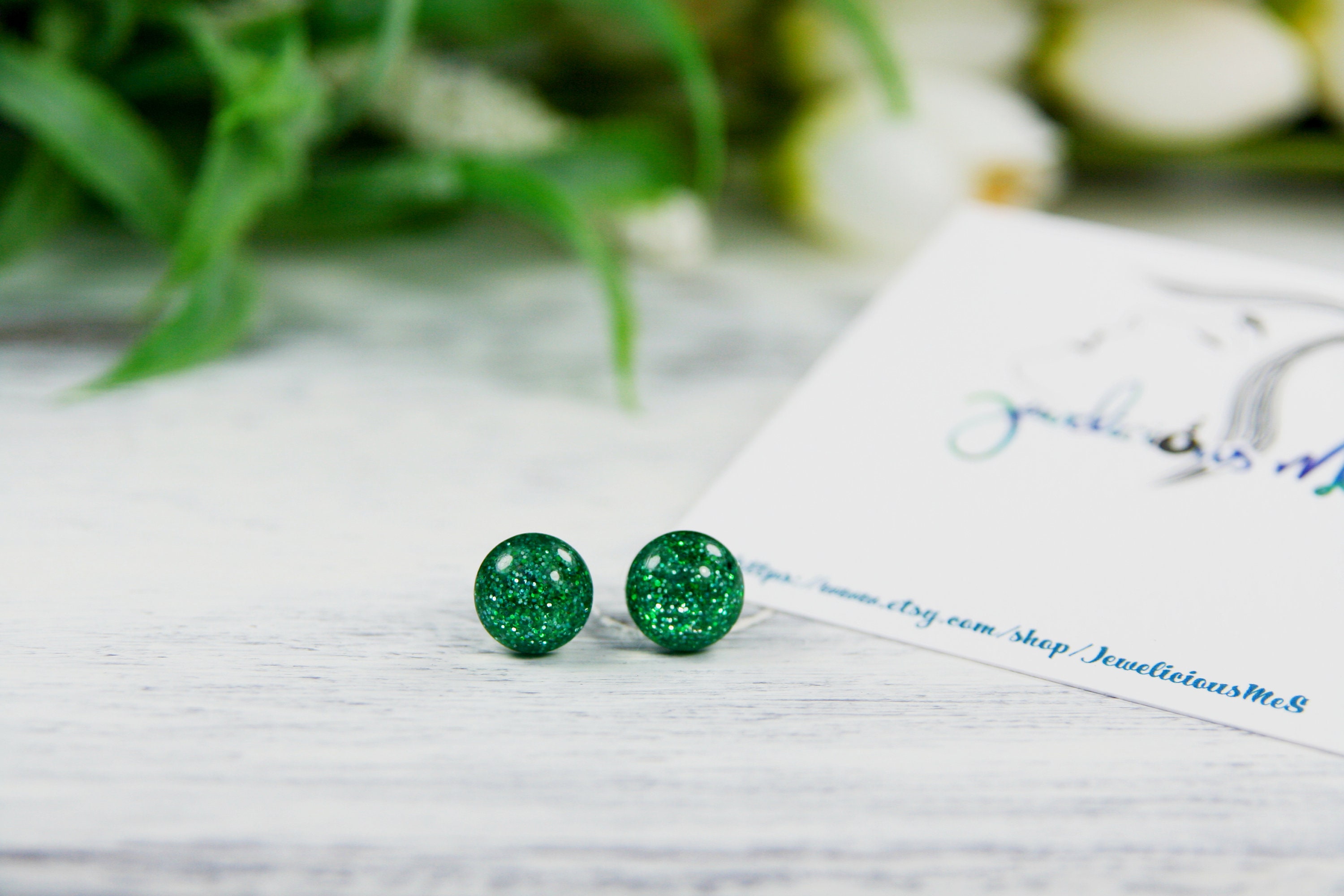 NEW Green studs Small stud earrings Lightweight earrings Etsy