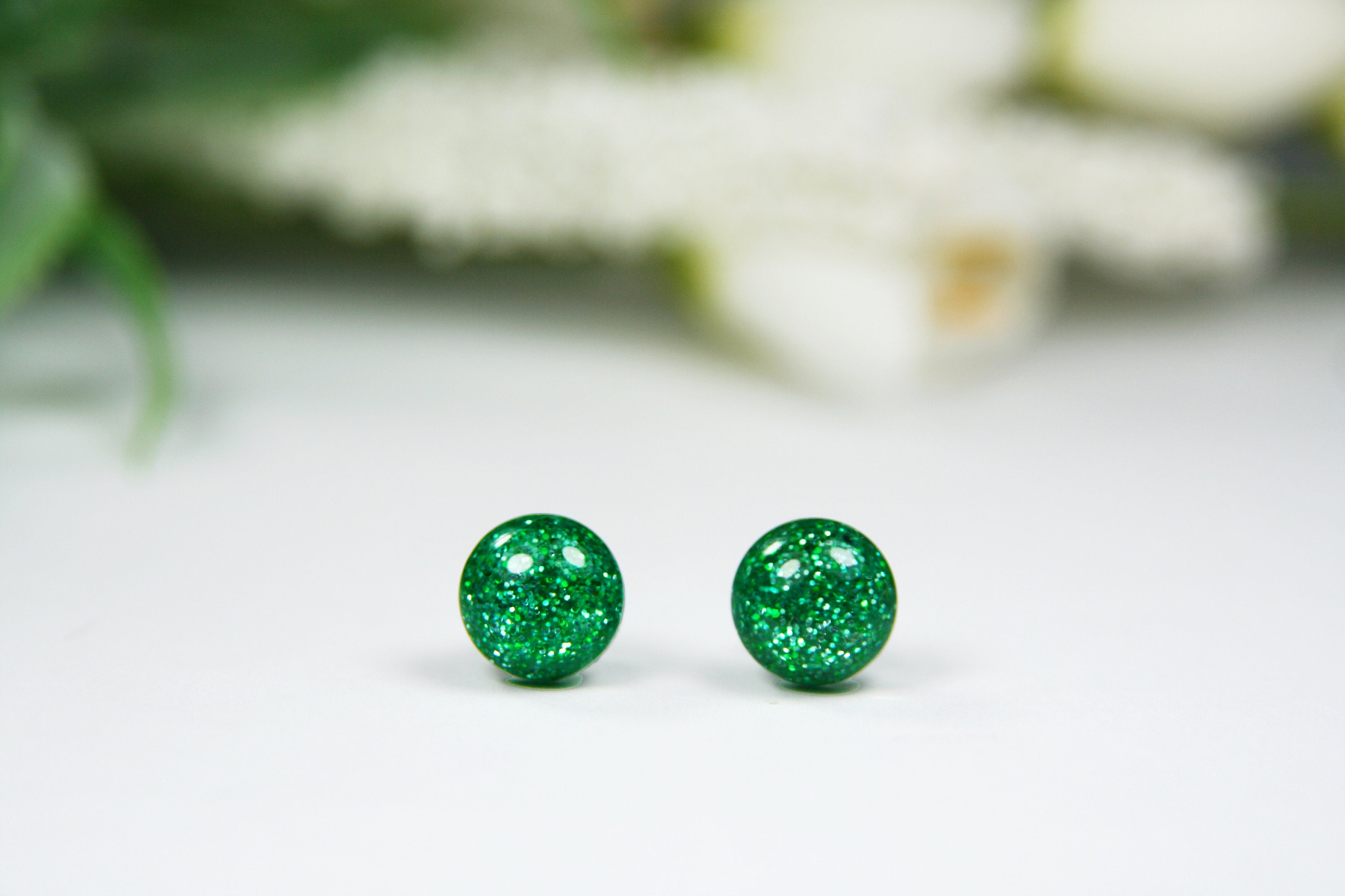 NEW Green studs Small stud earrings Lightweight earrings Etsy