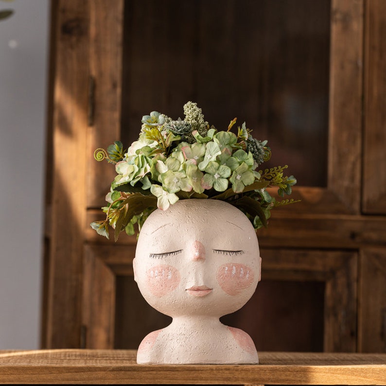 Kopf Pflanze Topf Gesicht Pflanzer Innen Blumen Etsy