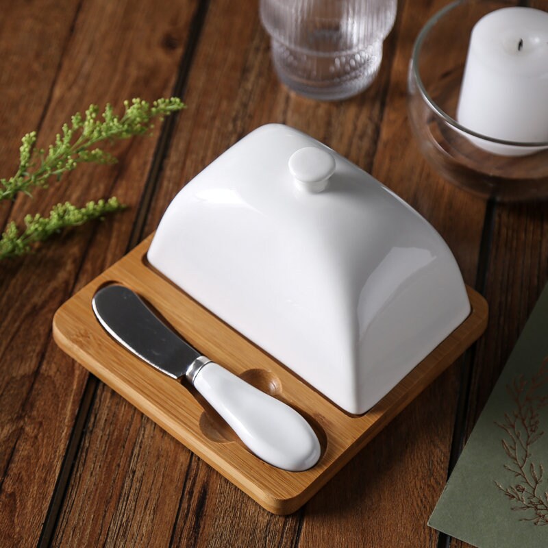 Butter Dish With LidButter Dish WhiteModern Farmhouse Etsy
