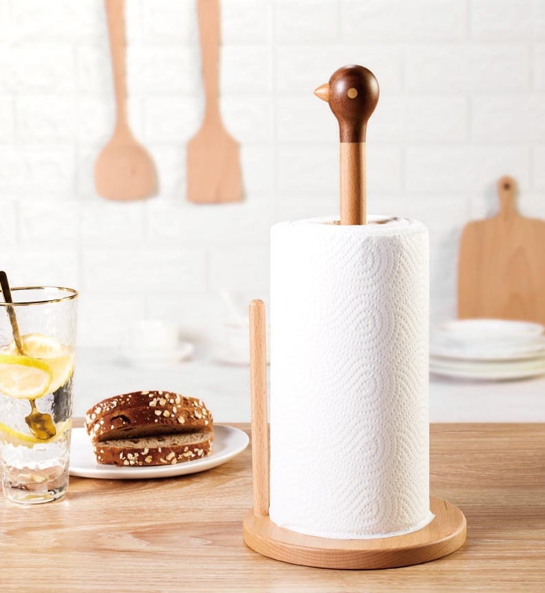 Wooden bird paper towel holder Towel Rack Farmhouse decor Etsy