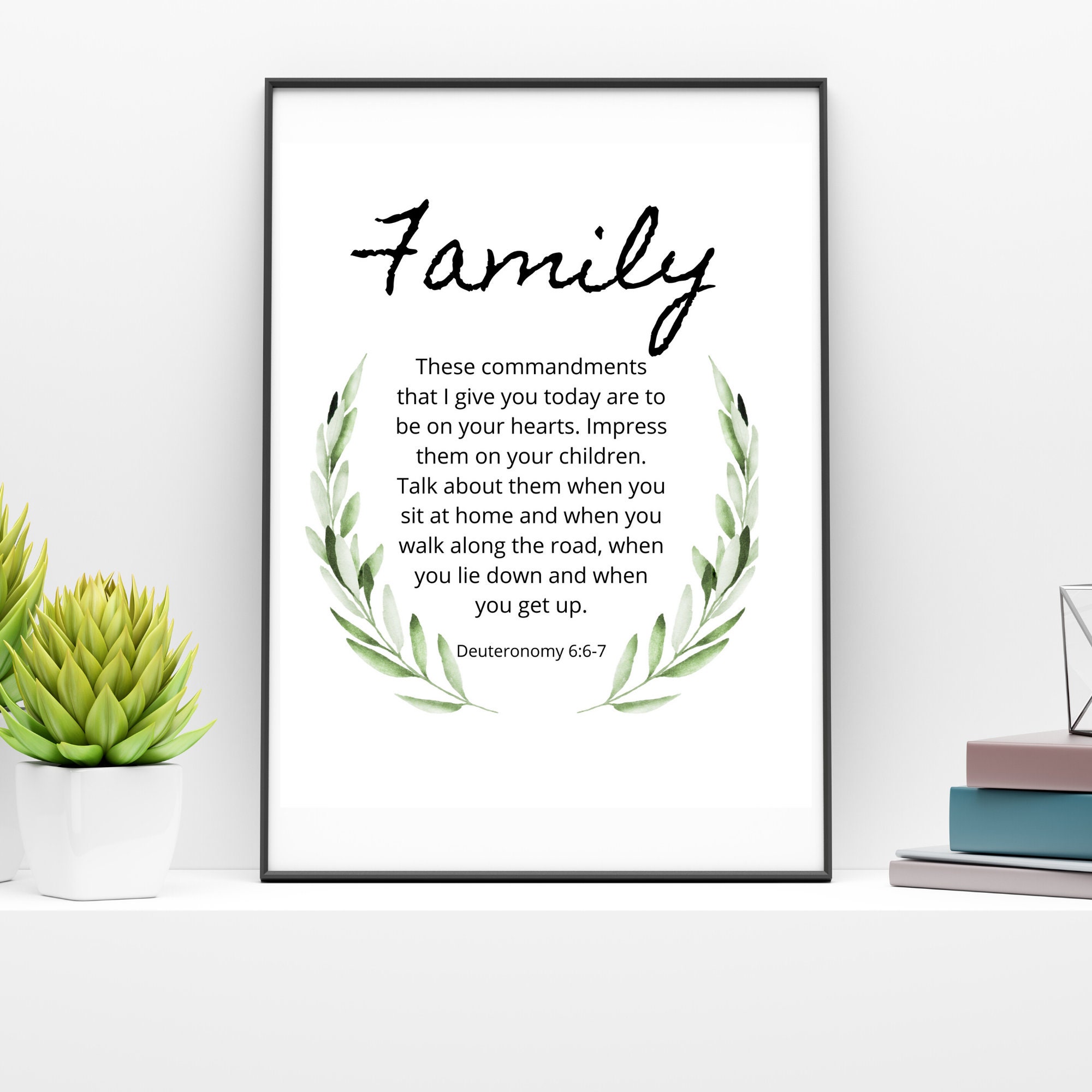 Deuteronomy 6:6-7 Printable Wall Art With Olive Branch, 8x10 Christian ...