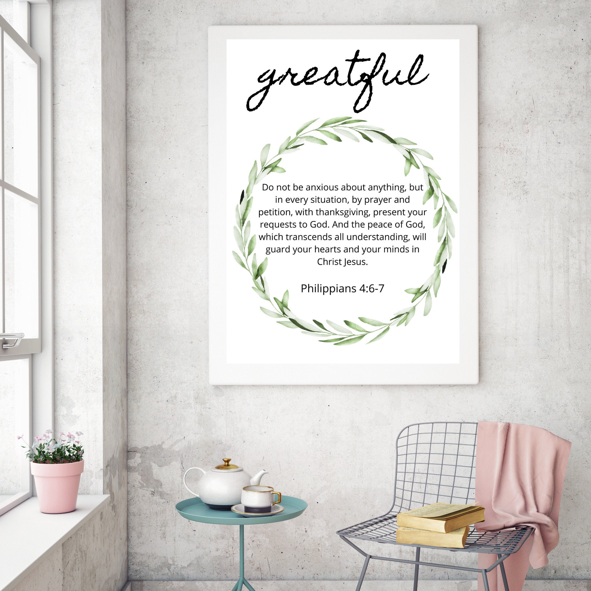 Philippian 467 Printable Wall Art With Olive Branch, 8x10 Christian