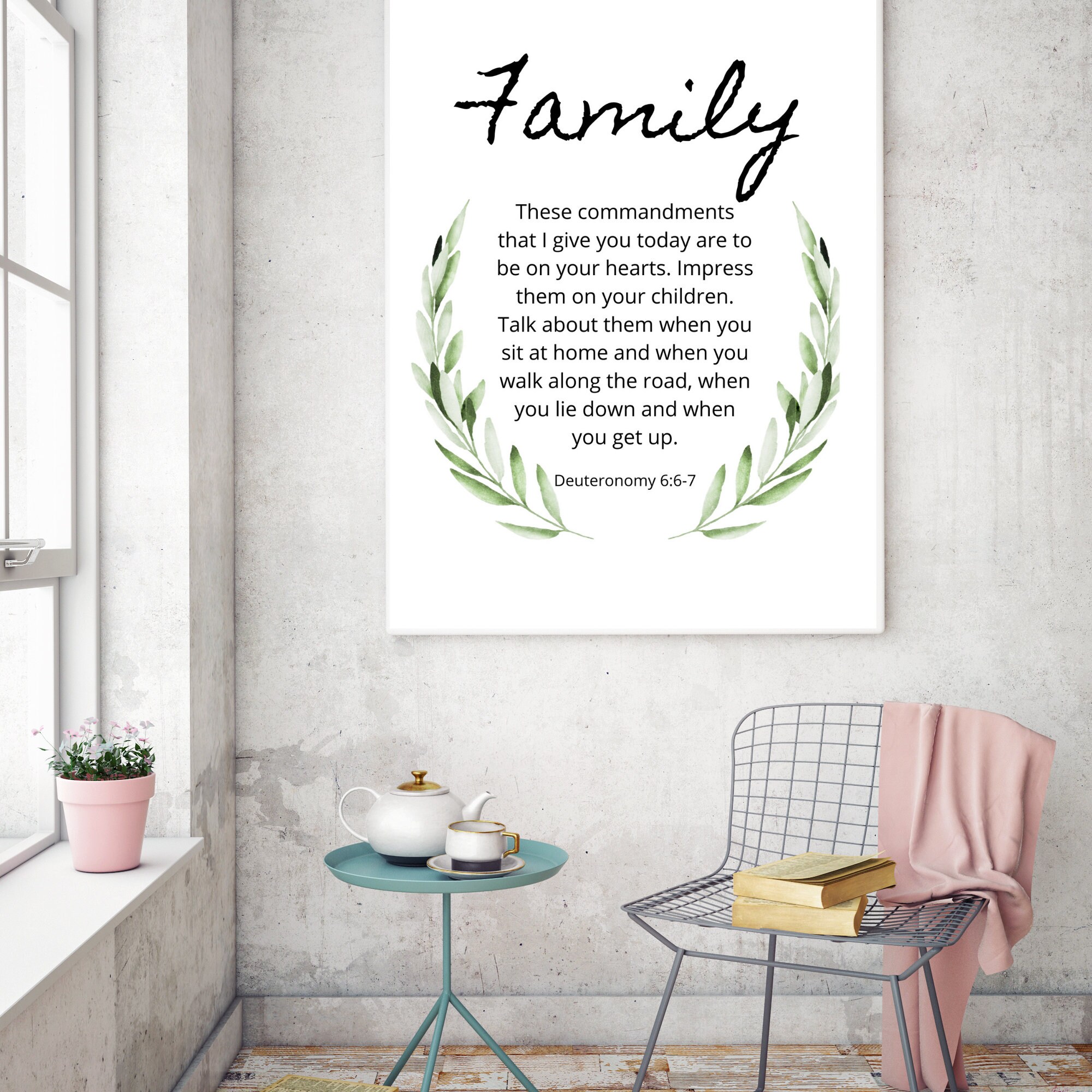Deuteronomy 6:6-7 Printable Wall Art With Olive Branch, 8x10 Christian ...