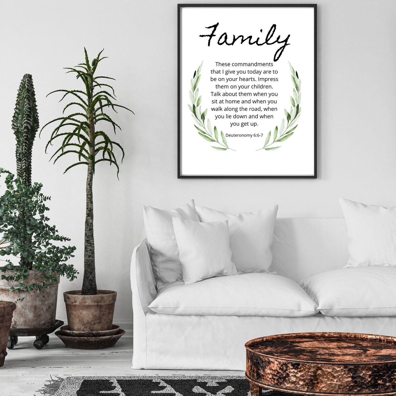 Deuteronomy 6:6-7 Printable Wall Art With Olive Branch, 8x10 Christian ...