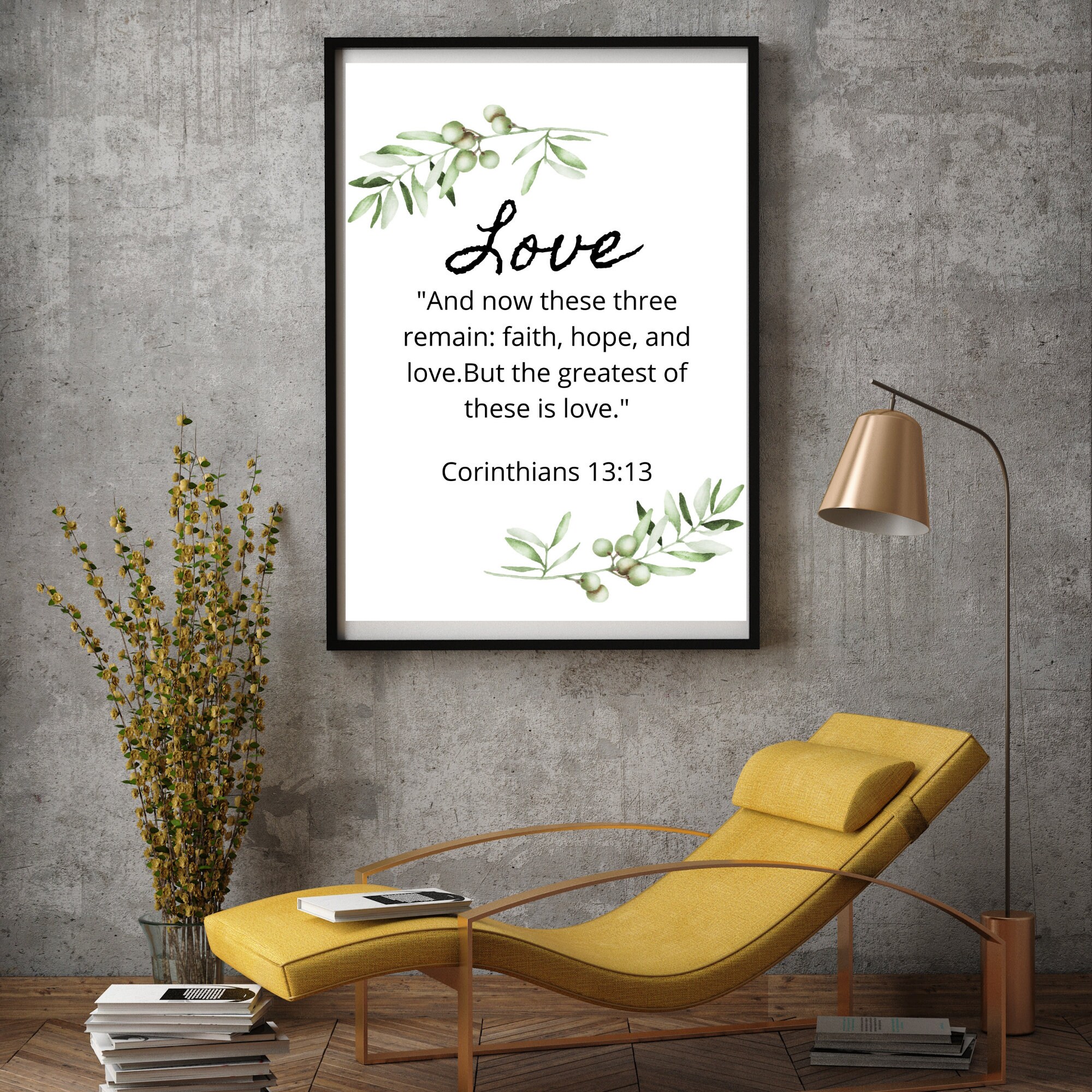 Corinthians 13:13 Printable Wall Art With Olive Branch,8x10 Christian ...