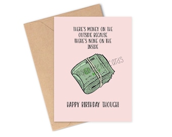 Birthday Card No Money| Clever Birthday Card| Birthday Cards For Your Friends| Dollar Bills