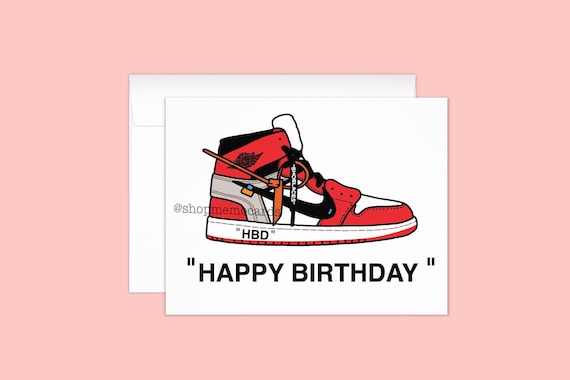 Rode Jordans Verjaardagskaart Sneaker Hoofdkaarten Jordan 1 - Etsy Nederland