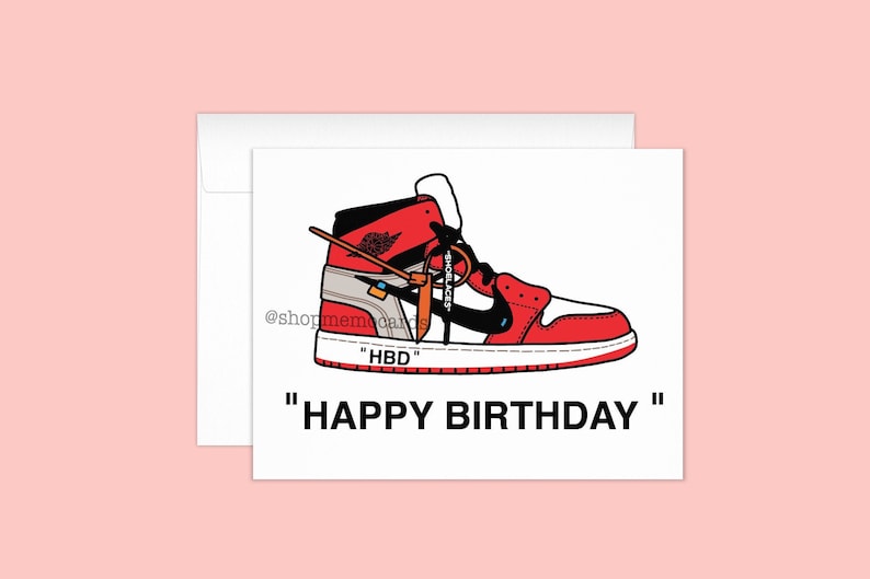 Red Jordans Birthday Card| Sneaker Head Cards| Jordan 1 Bred Kicks| Cards For Sneaker Heads| Nike Birthday Sneaker Cards|Michael Jordan Card 
