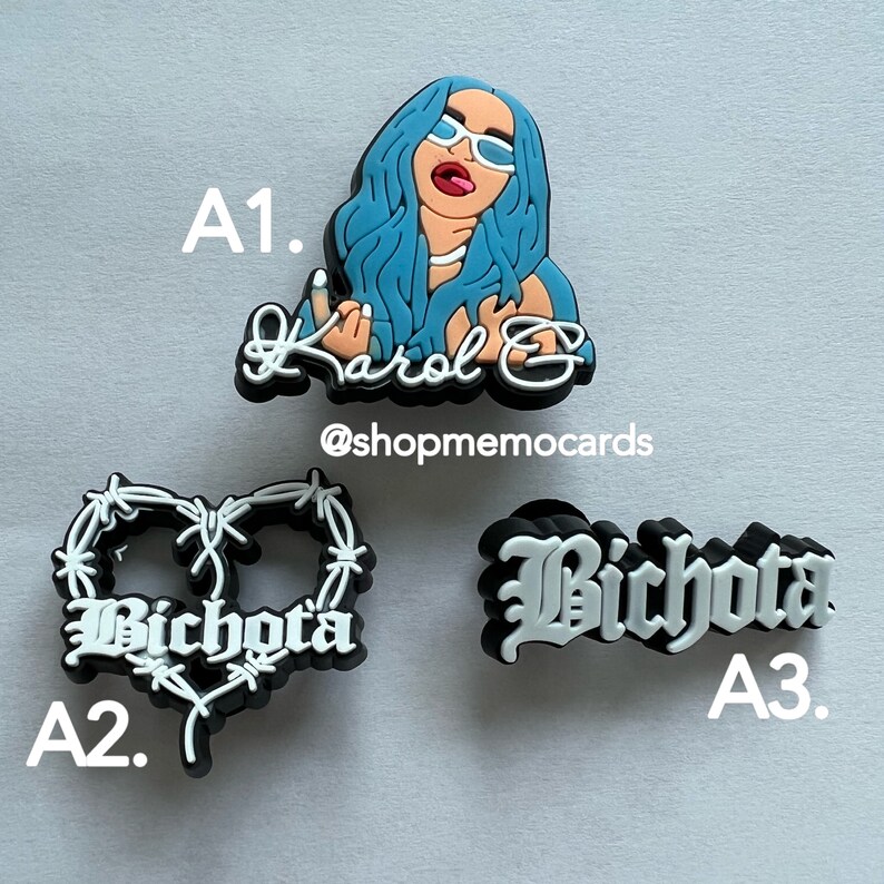 PACK de 3 Karol G Bichota Amuletos Croc Jibbitz Karol G Etsy España