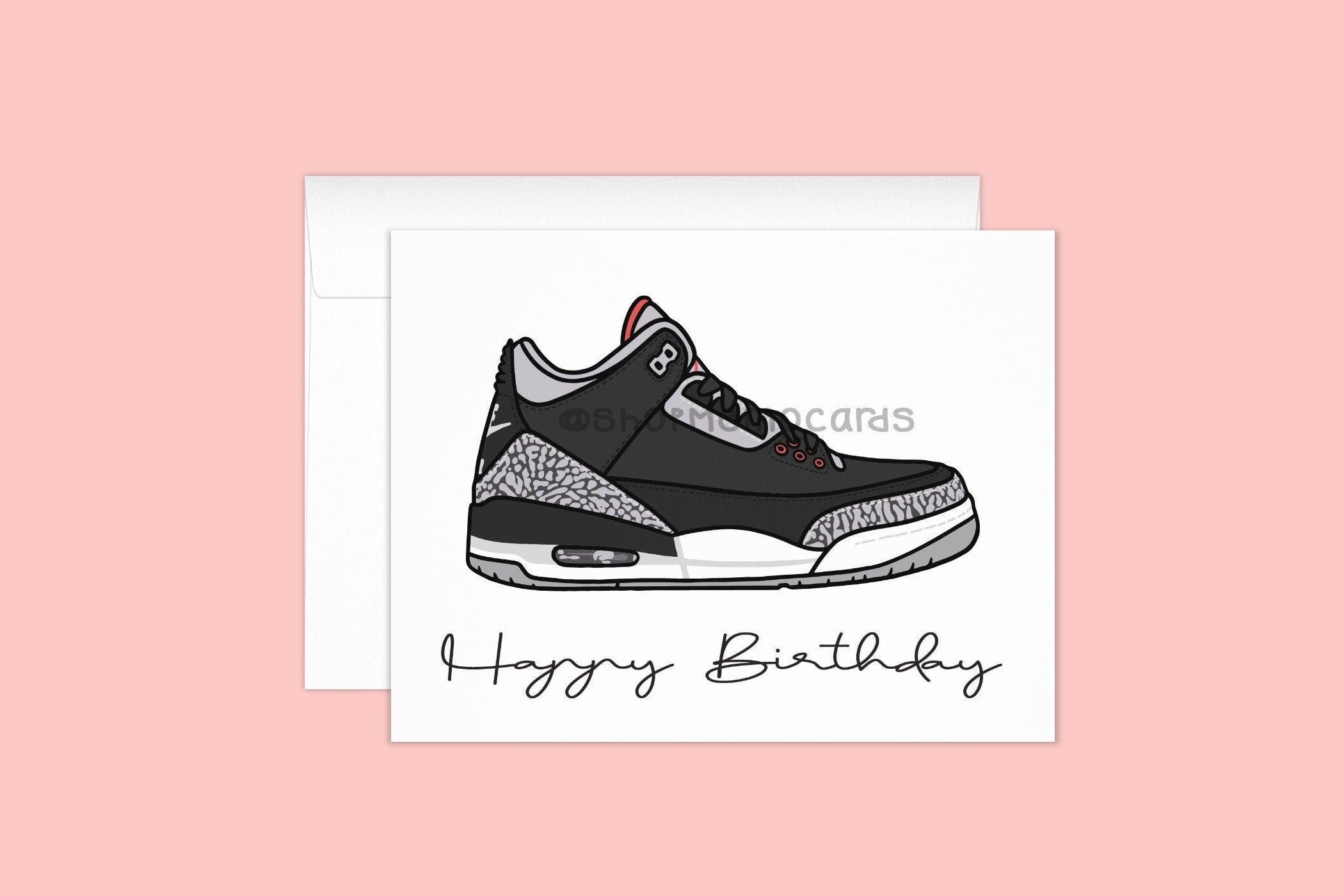 Jordan Birthday Card Sneaker Card Jordan 3 Kicks Cards Etsy