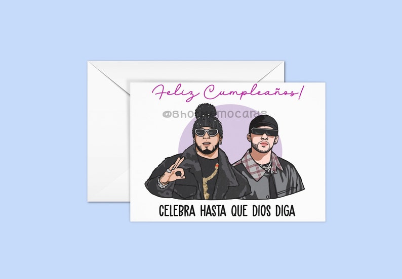 Bad Bunny Anuel AA Birthday Card Feliz Cumpleanos Cards In Etsy