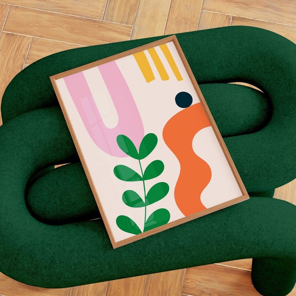 Gallery Wall Prints, Set of Vivid Prints, Colorful Wall Art, Abstract