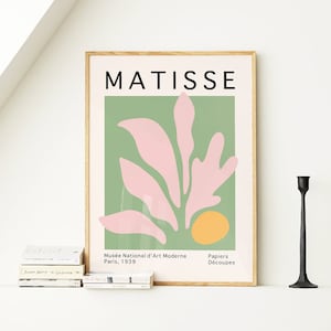Henri Matisse Print, Green Pink Matisse Poster, Danish Pastel, Abstract Wall Decor, Gallery Wall, Living Room, Bedroom, 5x7 A5 A4 A3 A2 A1