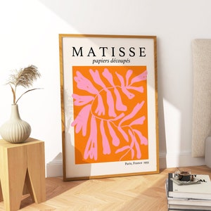 Henri Matisse Exhibition Print, Matisse Shapes Poster, Pink Orange Scandinavian Print, Gallery Wall, Living Room, Bedroom, 5x7 A5 A4 A3 A2
