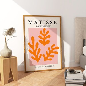 Henri Matisse Poster, Pink Matisse Print, Papier Decoupes Wall Art, Exhibition Poster, Mid-Century Modern Home Decor, Bedroom A4 A3 A2 50x70