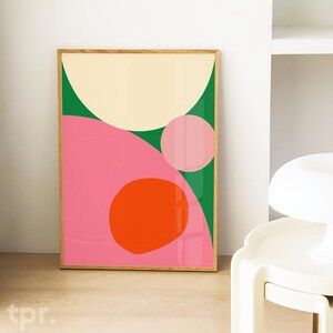 Colourful Abstract Print, Matisse Shapes Poster, Minimal Scandi Wall Art, Gallery, Kitchen, Living Room, Bedroom, Mid-Century, A5 A4 A3 A2