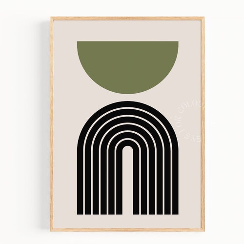 Mid Century Modern Minimalist Geometric Art Print Abstract - Etsy