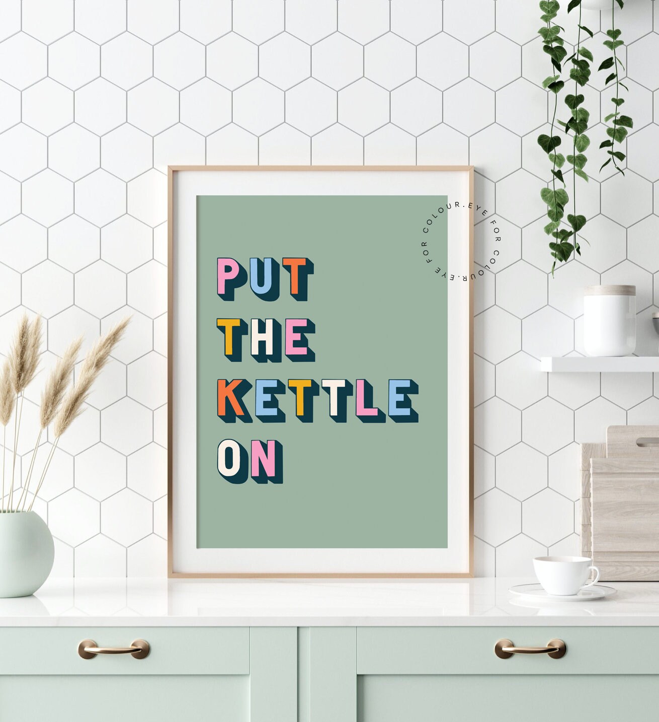 Put the Kettle On Kitchen Quote Print Fun Typography Art - Etsy UK