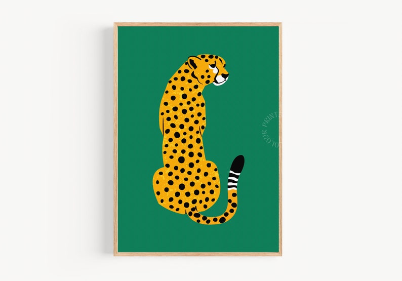 Pink Cheetah Wall Art Cheetah Art Print Animal Poster Etsy