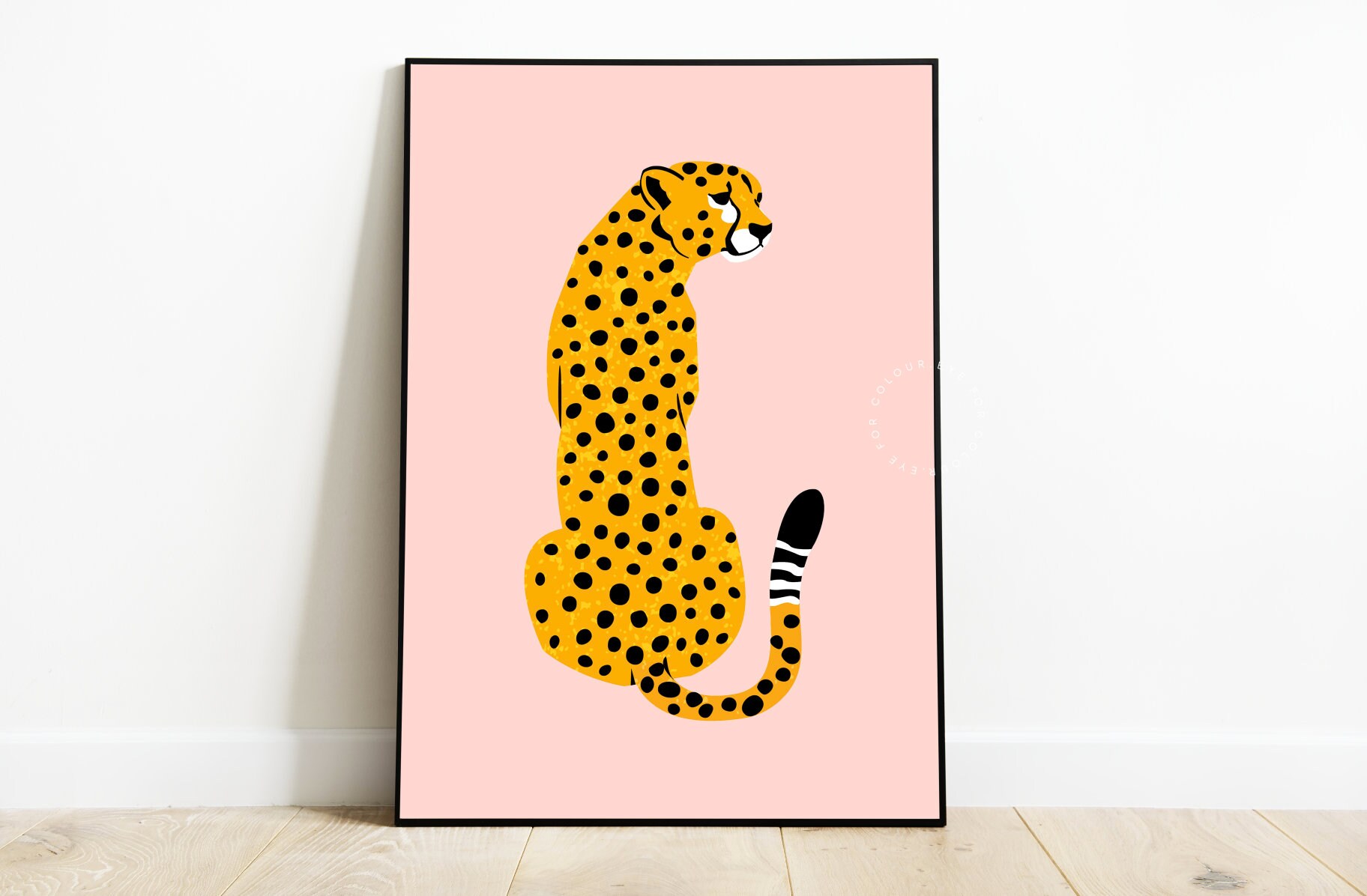Pink Cheetah Wall Art Cheetah Art Print Animal Poster Etsy