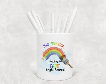 Personalised Thank you Teacher Pencil Pot, Ideal Gift Leaving School, Teacher Gift