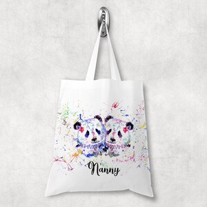 Personalised Watercolour Rainbow Panda Tote Bag, Birthday Gift, Valentines Day Gift image 7