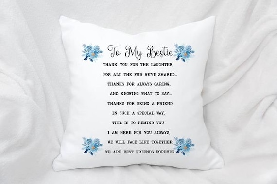 Personalised Friend Cushion, Friendship Gift, Soft Polyester Cover