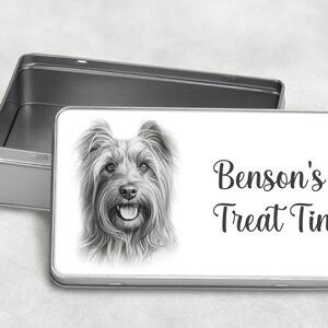 Personalised Dog Treats / Snack Tin Gift, 10 Dog Breeds Birthday Christmas SKYE TERRIER