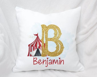 Personalised Unisex Circus Cushion Ideal Gift For Kids Bedroom or Nursery