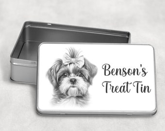 Personalised Dog Treats / Snack Tin Gift, 10 Dog Breeds Birthday Christmas