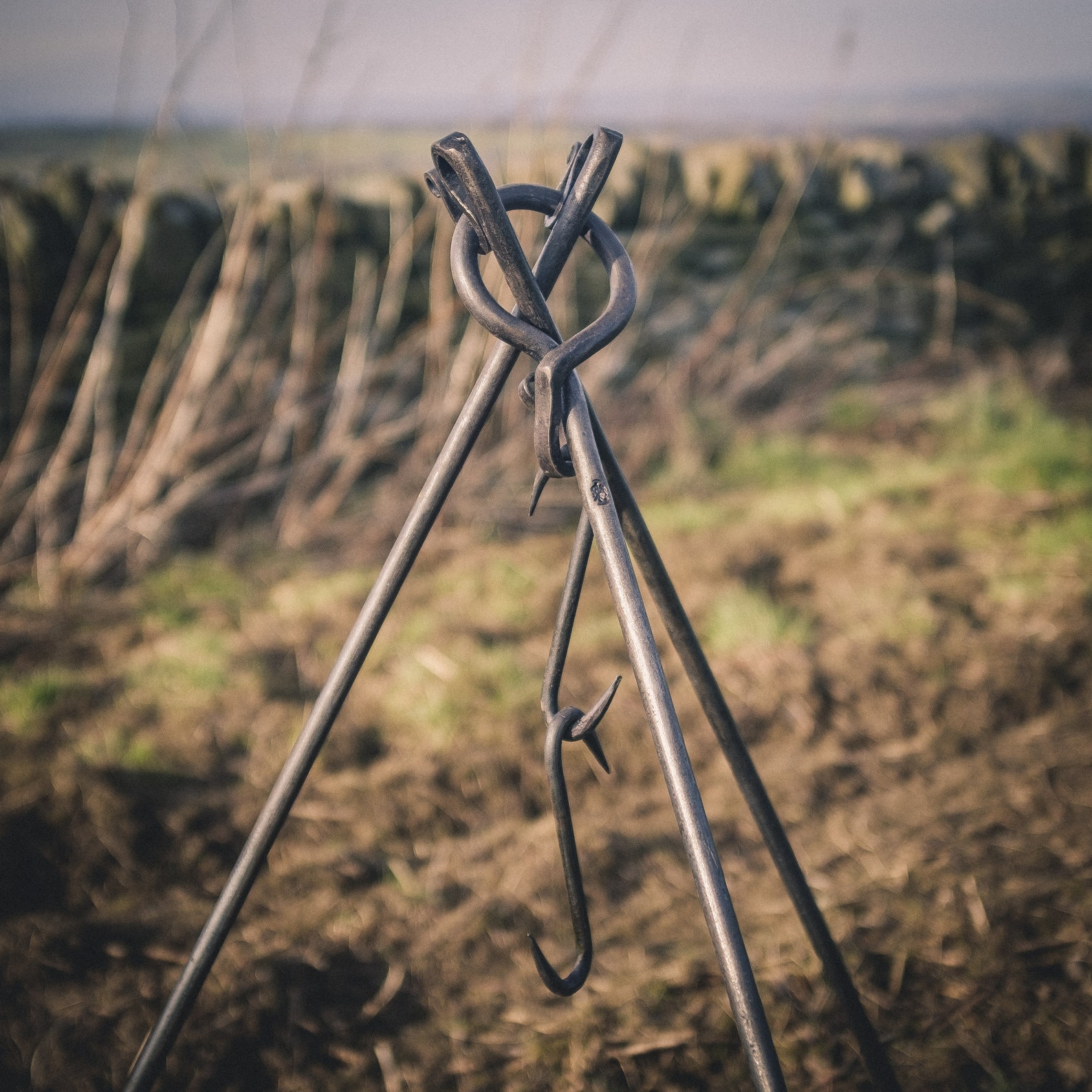 Hand Forged Campfire Cooking Tripod - NEW DESIGN!