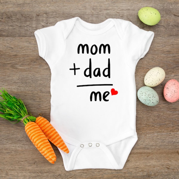 Baby Bodysuit Mom Plus Mom Equal Me Funny Baby Bodysuit Gift For Baby New Baby Present