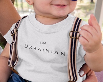 Traje de bebé Soy ucraniano Camiseta de bebé Juvenil Niños Camiseta Regalo para bebé Nuevo bebé presente Baby Patriot Outfit