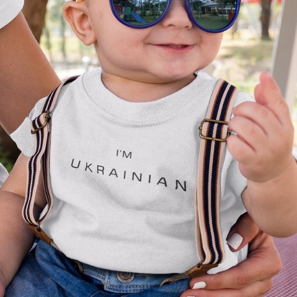 Baby Bodysuit I'm Ukrainian Baby T-shirt Youth Kids T-shirt Gift For Baby New Baby Present Baby Patriot Outfit