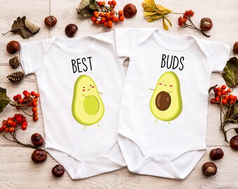 Los mejores buds Twins Outfit Gift New Babies Present Baby Bodysuits Christmas Gift Present Twins Outfit T-shirts