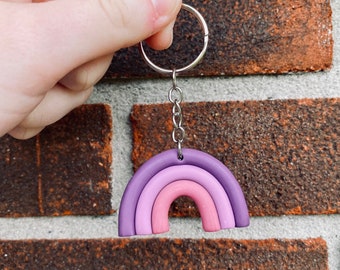 Purple Rainbow Keychain, Keychain Favors, Boho Rainbow