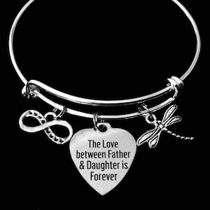 Father and Daughter Gift Infinity Expandable Charm Bracelet Adjustable Dad and Daughter Jewelry One Size Fits All Can Be Personalized