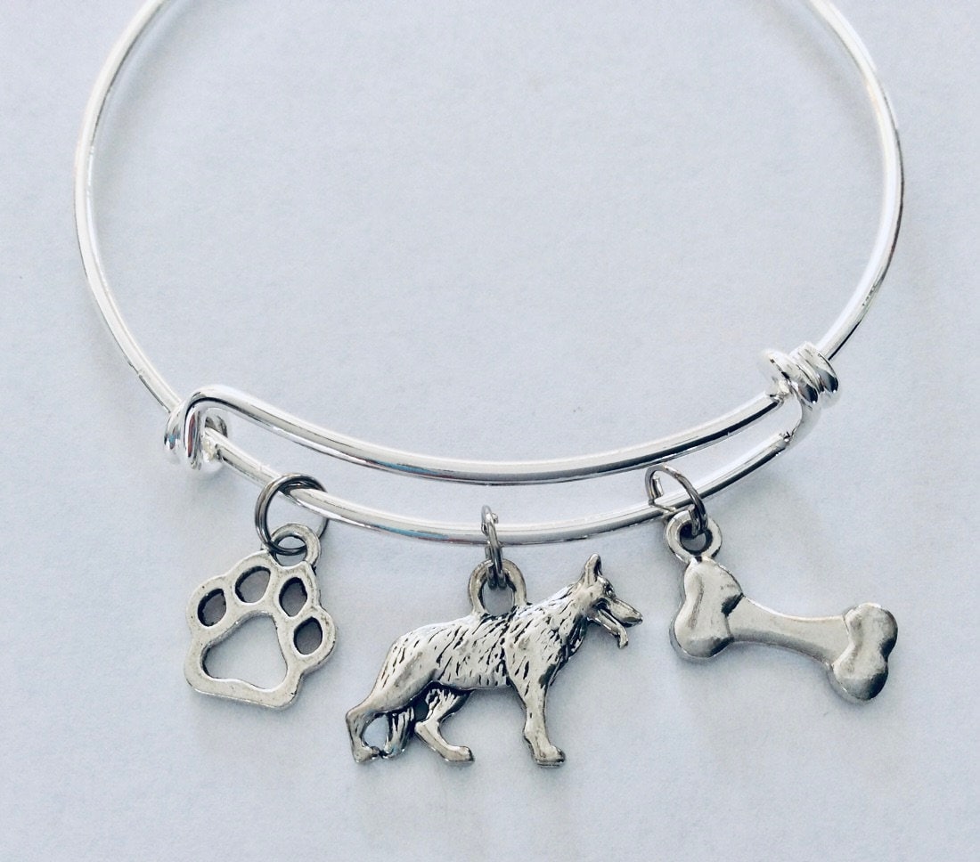 German shepherd shop charm bracelet