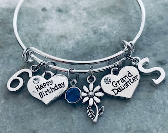 Granddaughters 6th Birthday Gift for 6 Year Old Expandable Charm Bracelet Adjustable Birthday Gift Personalized