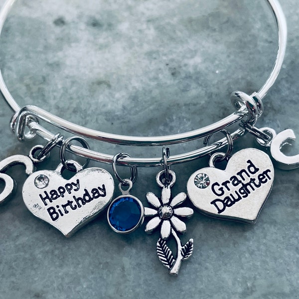 Granddaughters 6th Birthday Gift for 6 Year Old Expandable Charm Bracelet Adjustable Birthday Gift Personalized