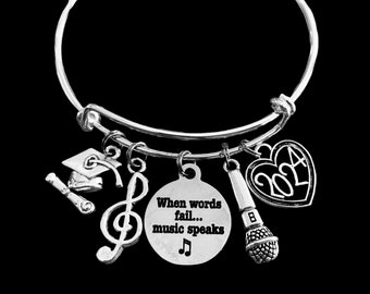 2024 Abitur Geschenk erweiterbar Charme Armband Musik Einstellbar One Size Fits All stapelbar Schmuck