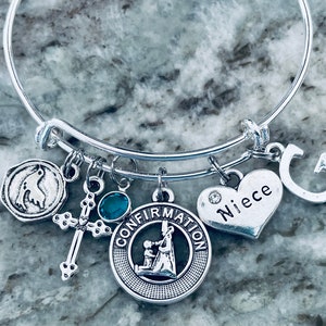 Niece Confirmation Gift for Girls Expandable Charm Bracelet Silver Adjustable Bangle One Size Fits All Girls Confirmation Gift Peace Dove