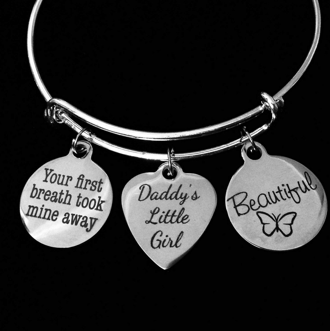 Daddy's Little Girl Bracelet Adjustable Charm Bracelet Etsy