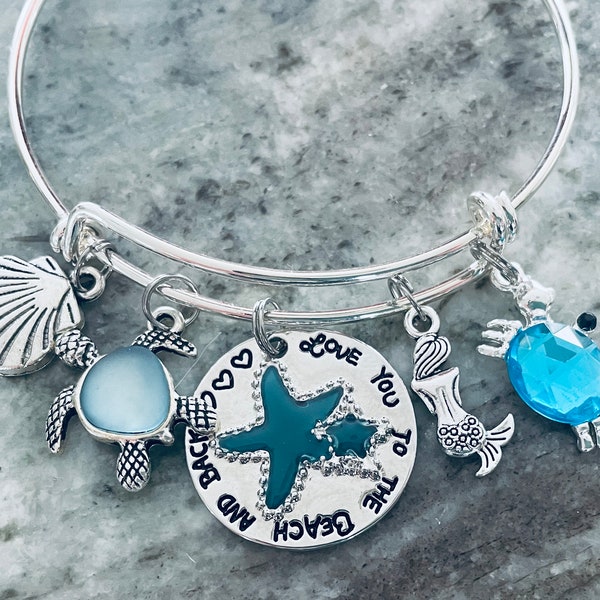 Beach Charm Bracelet Etsy
