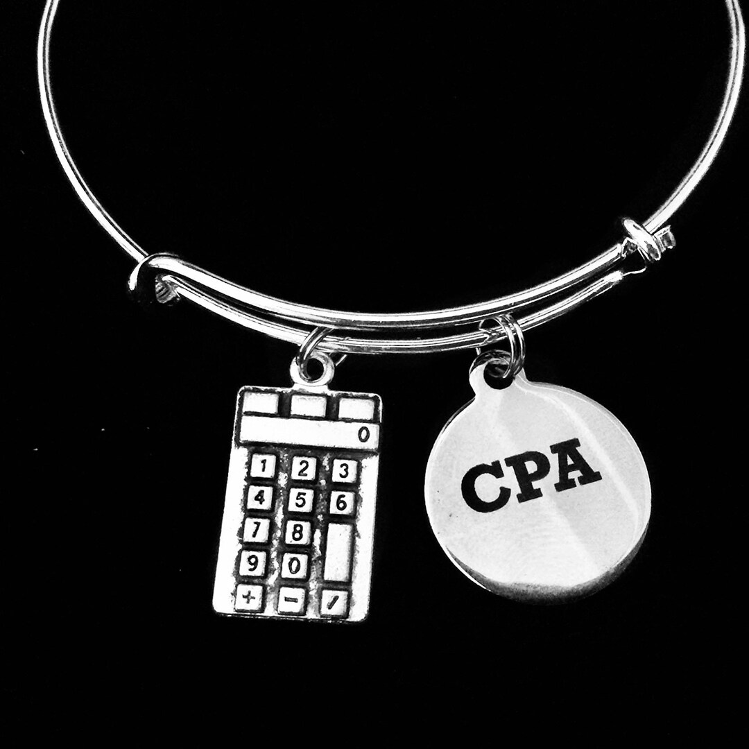 CPA Gift for Women Expandable Charm Bracelet Silver Adjustable One Size